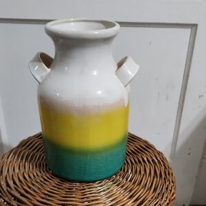 Tri Colour Pottery Jug